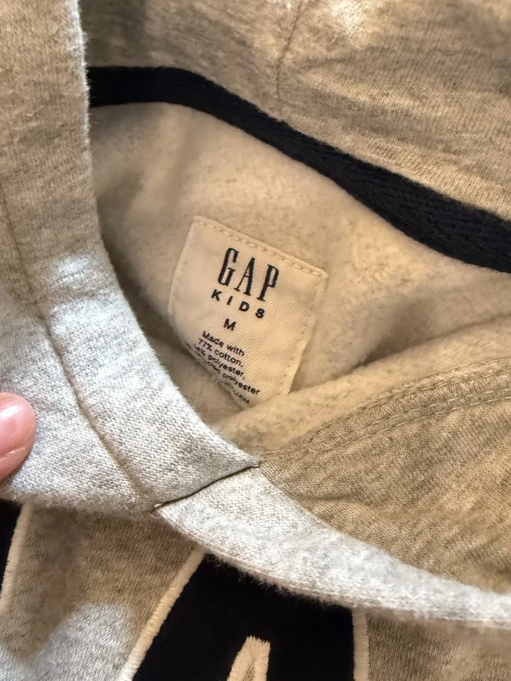 GAP Kids Light Gray Hoodie with Navy Logo